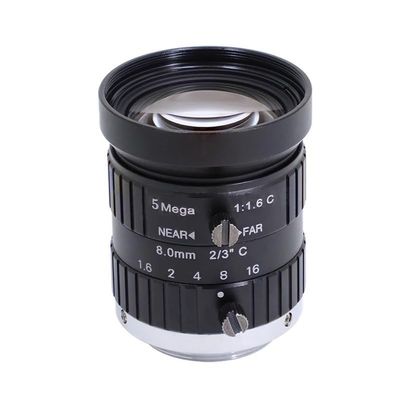 8mm Macro Lens 5MP C-Mount Lens 2/3 Inch Sensor Manual Aperture Machine Vision Lens for Cameras