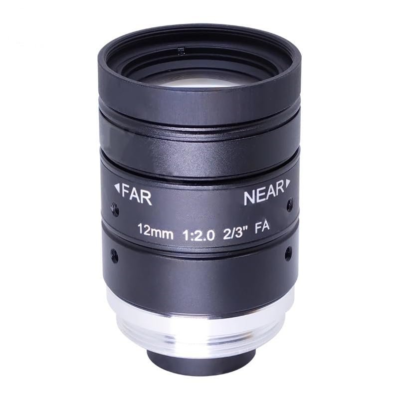 CCTV Camera Optical Lens 12mm Fixed Focus 2/3 Lens 10MP C-Mount Camera F2.0 Machine Vision Lens
