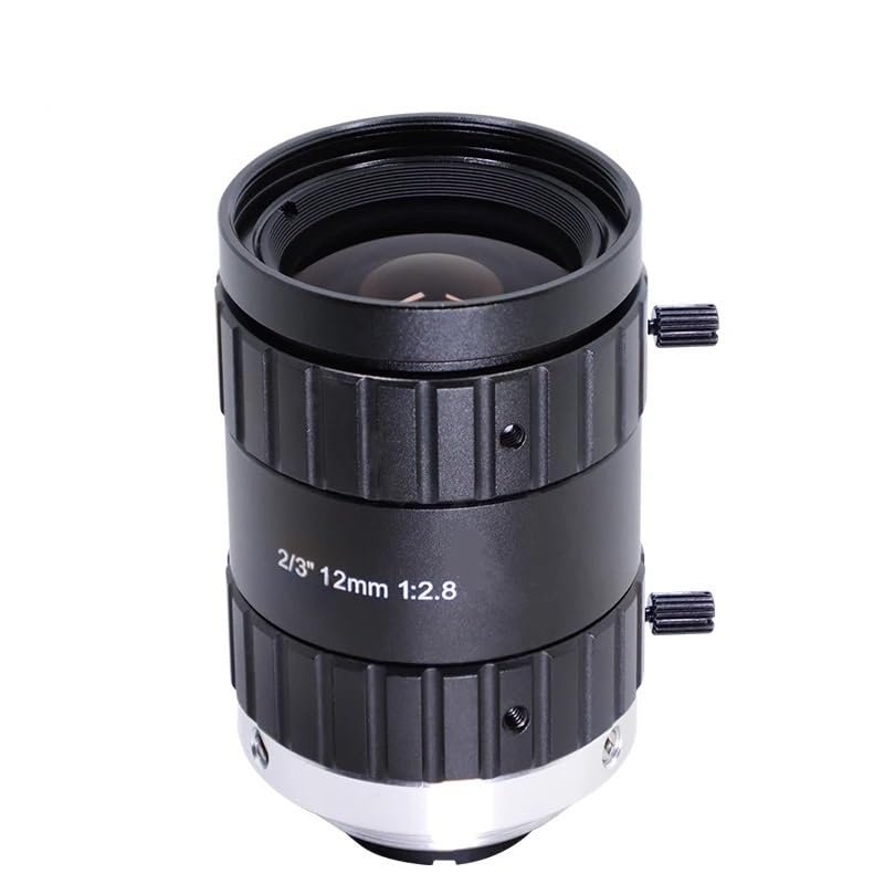FA Lens 12mm Fixed Focus 2/3 Inch Sensor F2.8 Manual Aperture C-Mount 5MP Industrial Lens for Cameras
