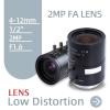 1/2" C-Mount 2.0 Megapixel 4-12mm Varifocal Manual Iris FA/Machine Vision Lens Varifocal HD Optical Camera Lens 2MP view 2
