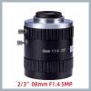 2/3 inch FA C Mount Lens 6mm 8mm 12mm 16mm 25mm 35mm 50mm Fixed Focal Length F1.4 Manual Aperture 5MP(8mm) view 2