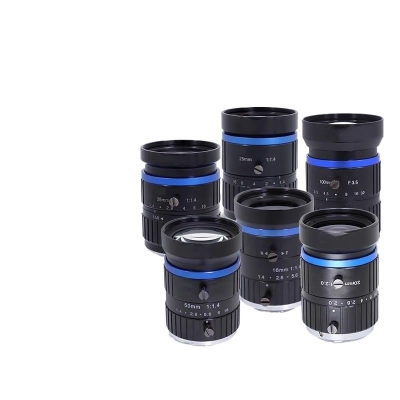 Lens Large Aperture 1 inch C-Mount Camera Lens 100mm 16mm 20mm 25mm 35mm 50mm Fixed Focus Machine Vision Lens(25mm)