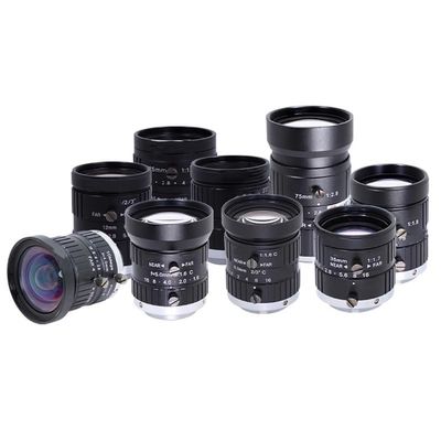 Industrial Camera Lens 5MP C-Mount 2/3-inch F1.6 Manual Aperture Wide-Angle 4mm 5mm 6mm 8mm 12mm 75mm Fixed Focus Lens(8mm)