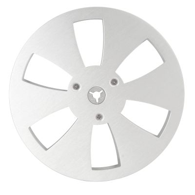 1/4 7 Inch Aluminum Alloy Empty Reel for Tape Recorders, 6 Hole Recording Takeup Reel, Silver