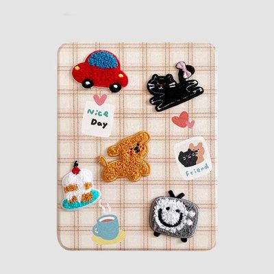 3D Plush Leather Folio Case with Adustable Stand Pencil Holder for Apple Cartoon Cute Lovely Adorable Classic Warm Girls Kids (Checkered Puppy Kitty, for iPad Pro 1st Generation 2018 11 Inch)