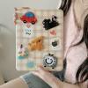 3D Plush Leather Folio Case with Adustable Stand Pencil Holder for Apple Cartoon Cute Lovely Adorable Classic Warm Girls Kids (Checkered Puppy Kitty, for iPad Pro 1st Generation 2018 11 Inch) view 2