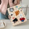 3D Plush Leather Folio Case with Adustable Stand Pencil Holder for Apple Cartoon Cute Lovely Adorable Classic Warm Girls Kids (Checkered Puppy Kitty, for iPad Pro 1st Generation 2018 11 Inch) view 4