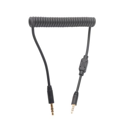 Flash Sync Cable 3.5mm Male to Male Coiled Cord Flash PC Sync Cable for Camera G F Series DSLR