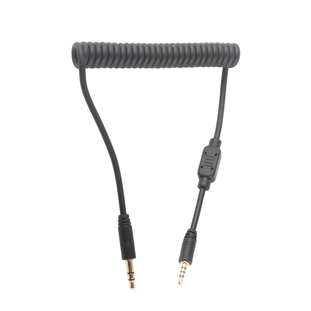 Flash Sync Cable 3.5mm Male to Male Coiled Cord Flash PC Sync Cable for Camera G F Series DSLR