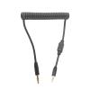 Flash Sync Cable 3.5mm Male to Male Coiled Cord Flash PC Sync Cable for Camera G F Series DSLR view 1