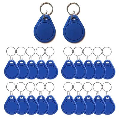 100 PCS 13.56 MHz UID Writable Rewritable Clone IC Smart Keychain, Compatible with MIFARE Classic 1K, RFID Blank Tag for Access Control Key Tag Rewritable (100)