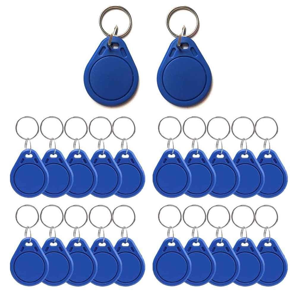 100 PCS 13.56 MHz UID Writable Rewritable Clone IC Smart Keychain, Compatible with MIFARE Classic 1K, RFID Blank Tag for Access Control Key Tag Rewritable (100)