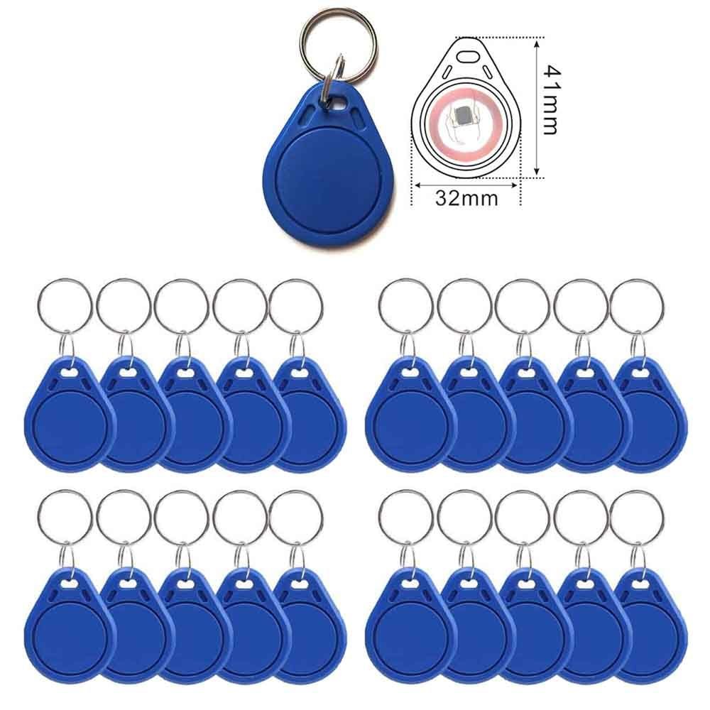 20 PCS 13.56 MHz UID Writable Rewritable Clone IC Smart Keychain, Compatible with MIFARE Classic 1K, RFID Blank Tag for Access Control Key Tag Rewritable (20 PCS)