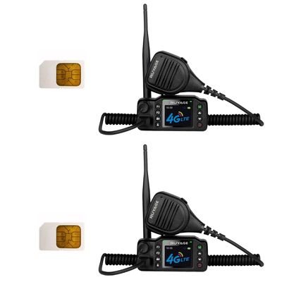 2-Pack Ruyage Push-to-Talk Over Cellular (PoC) Mobile Radios with Sim Cards for Car Vehicle - Nationwide Communication Unlimited Range Walkie Talkies with Handheld Microphone