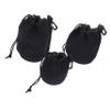 BRIGHTFUFU 3pcs Neoprene Camera Lens Case Drawstring Lens Pouch for Outdoor Use Flexible Protection for Dslr Lenses Large Medium and Small view 1