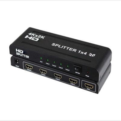 HDMI Splitter 1 in 4 Out [with Adapter] 4K 1x4 HDMI Splitter Repeat/Mirror Screen Only (Not Extend), 1 Source Extend to 4 Display Devices