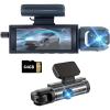 Dash Cam Front and Inside,Dashcams for Cars with 64G Card Traffic Recorder IR Night Vision Loop Recording G-Sensor 24Hr Parking Traffic Recorder(Front/Inside+64G) view 1