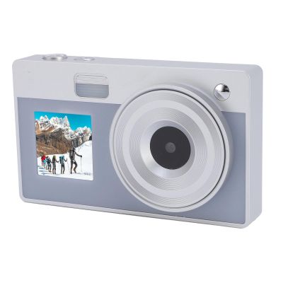 Digital Camera, Autofocus 50MP 1080P Camera with 16x Zoom Anti Shake, Compact Camera with 2.8in + 1.4in Dual Screen, Retro Student Camera for Teens Boys Girls (Silver)