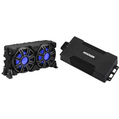 KICKER 48PXA6001 Mono Amp MWE 10 in Marine Sub Enclosure Bundle