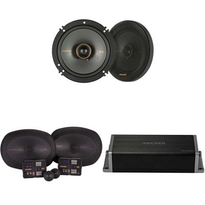 KICKER 47KEY2004 4-Channel DSP Smart Amp w/ 51KSS 6x9 & 6.5" Audio Upgrade Bundle