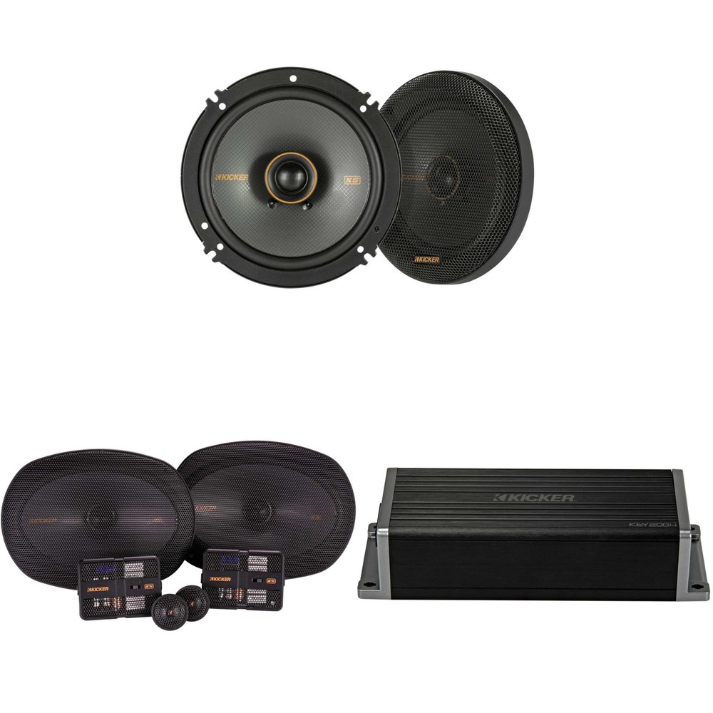 KICKER 47KEY2004 4-Channel DSP Smart Amp w/ 51KSS 6x9 & 6.5" Audio Upgrade Bundle