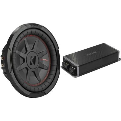 Kicker Marine KPX500.1 Amp & 10 in CompRT DVC 4 Ohm Bundle