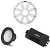 Kicker 48PXA6001 Weatherproof Powersport Mono Amp & 10" 4 Ohm Marine Subwoofer (White Grill) view 1