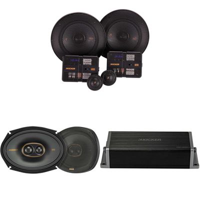 KICKER 47KEY2004 4-Channel DSP Smart Amp w/ 51KSS 5.25" & 6x9 3-Way Audio Upgrade Bundle