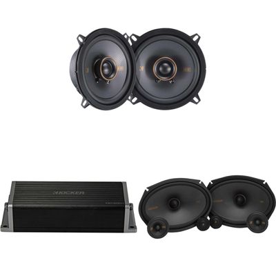 KICKER 47KEY2004 4-Channel DSP Smart Amp w/ 51KSS 6x9 3-Way & 5.25" Audio Upgrade Bundle