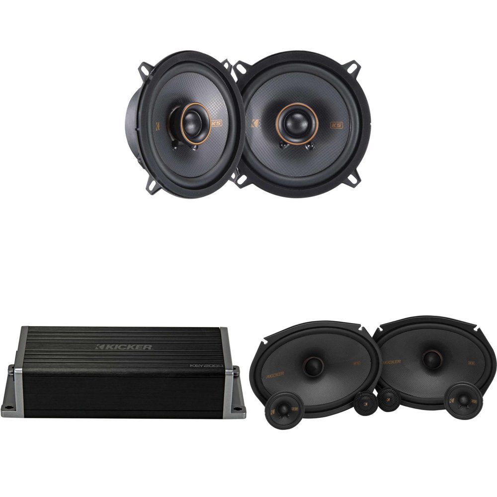 KICKER 47KEY2004 4-Channel DSP Smart Amp w/ 51KSS 6x9 3-Way & 5.25" Audio Upgrade Bundle
