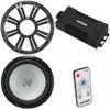 Kicker 48PXA6001 Weatherproof Powersport Mono Amp & 12" 2 Ohm Free-Air Marine Subwoofer (Charcoal Grill) Includes LED Remote view 1