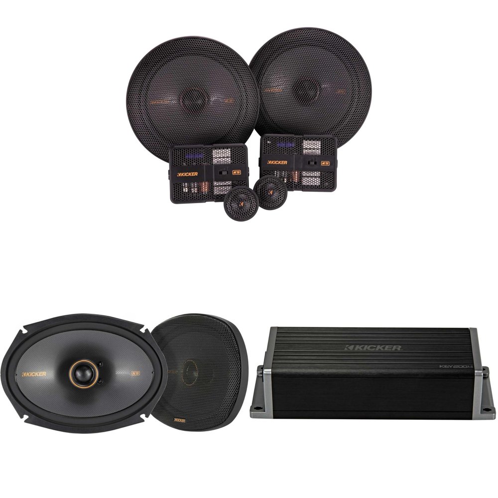 KICKER 47KEY2004 4-Channel DSP Smart Amp w/ 51KSS 6.75" & 6x9 Audio Upgrade Bundle