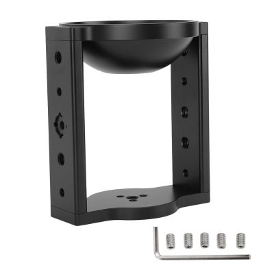100mm Tripod Head Bowl Riser, Aluminum Alloy Half Ball Flat to Bowl Adapter, with 1/4in 3/8in Threaded Holes, Heavy Duty Riser for DSLR Rail Slider, Supports 10kg Load, Raises Cam
