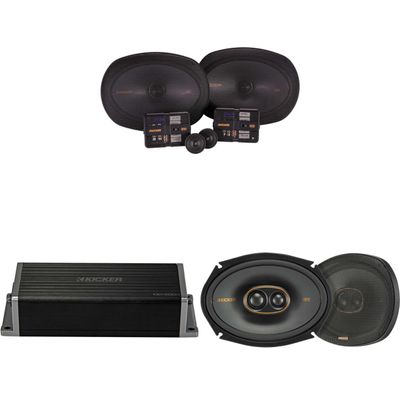 KICKER 47KEY2004 4-Channel DSP Smart Amp w/ 51KSS 6x9 & 6x9 3-Way Audio Upgrade Bundle