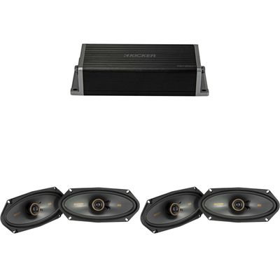 Kicker 47KEY2004 4-Channel DSP Smart Amp w/ (2) 51KSC41004 4x10 Audio Upgrade Bundle