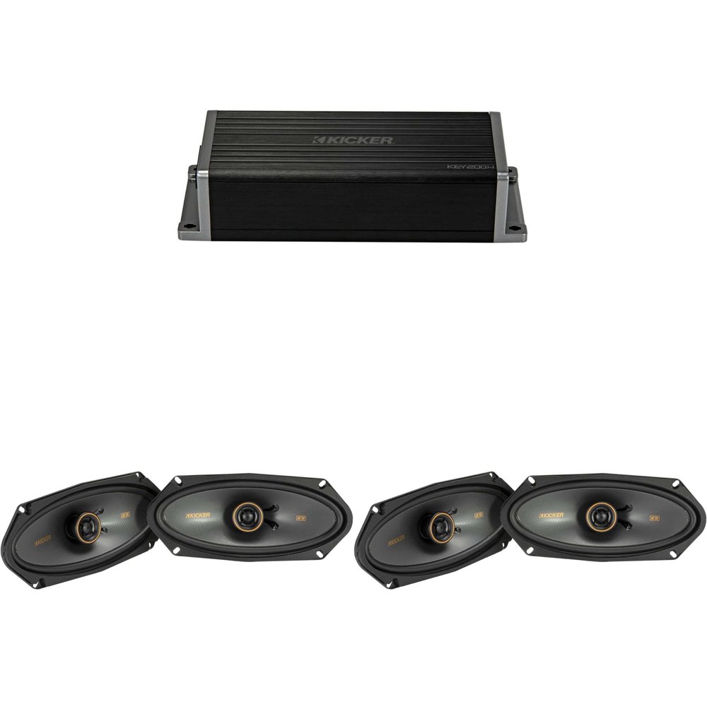 Kicker 47KEY2004 4-Channel DSP Smart Amp w/ (2) 51KSC41004 4x10 Audio Upgrade Bundle