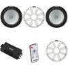 KICKER 48PXA6001 Weatherproof Powersport Mono Amp & (2) 12" 4 Ohm Marine Subwoofer (White Grill) Includes LED Remote view 1