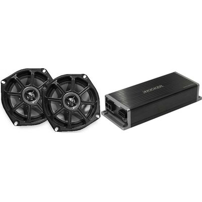 Kicker 5.25" Fairing Speaker Upgrade Kit Compatible with 1996-2013 Street Glide (4 ohm)
