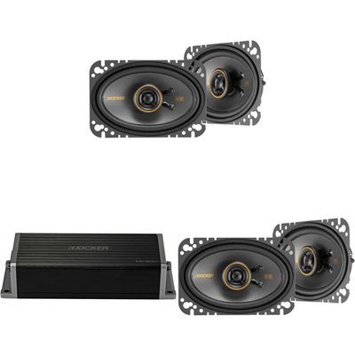 KICKER 47KEY2004 4-Channel DSP Smart Amp w/ (2) 51KSC4604 4x6 Audio Upgrade Bundle