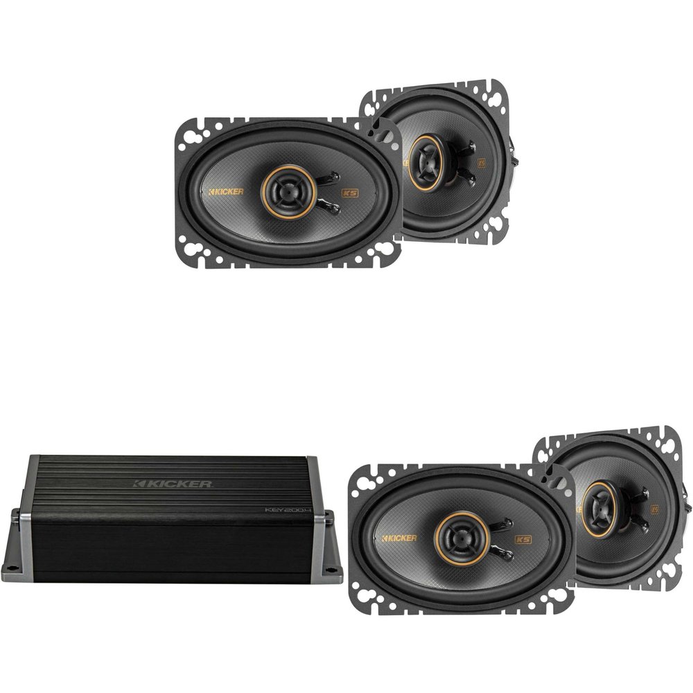 KICKER 47KEY2004 4-Channel DSP Smart Amp w/ (2) 51KSC4604 4x6 Audio Upgrade Bundle