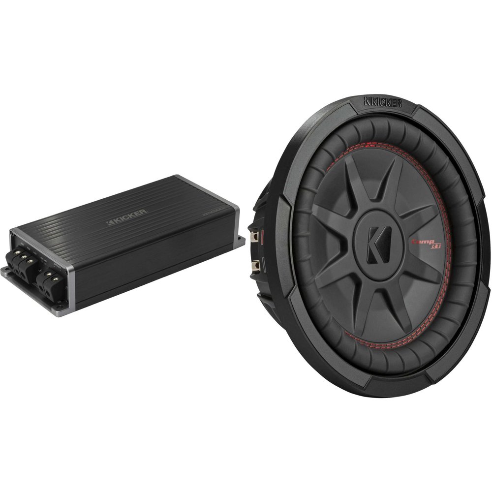 Kicker Marine KPX500.1 Amp & 10 in CompRT DVC 2 Ohm Bundle
