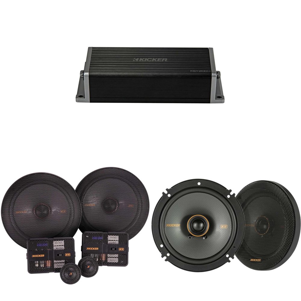 KICKER 47KEY2004 4-Channel DSP Smart Amp w/ 51KSS 6.75" & 6.5" Audio Upgrade Bundle