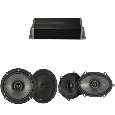 KICKER 47KEY2004 4-Channel DSP Smart Amp w/ 51KSC 6.5" 3 & 6x8 Audio Upgrade Bundle