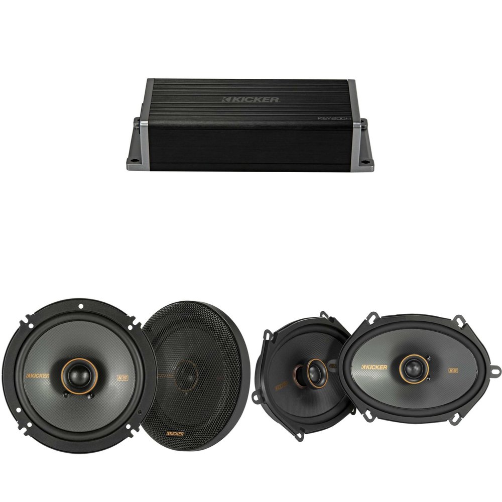 KICKER 47KEY2004 4-Channel DSP Smart Amp w/ 51KSC 6.5" 3 & 6x8 Audio Upgrade Bundle