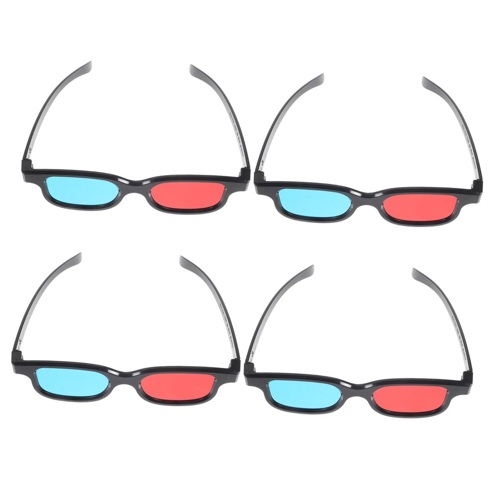HOMOCONO 4pcs Lifelike Red Blue Glasses for Movies Tv Projector and Home Entertainment