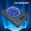 800W 10in Slim Underseat Powered Car Subwoofer with LED Ambient Light Excellent Heat Dissipation Space Saving (Colorful) view 3