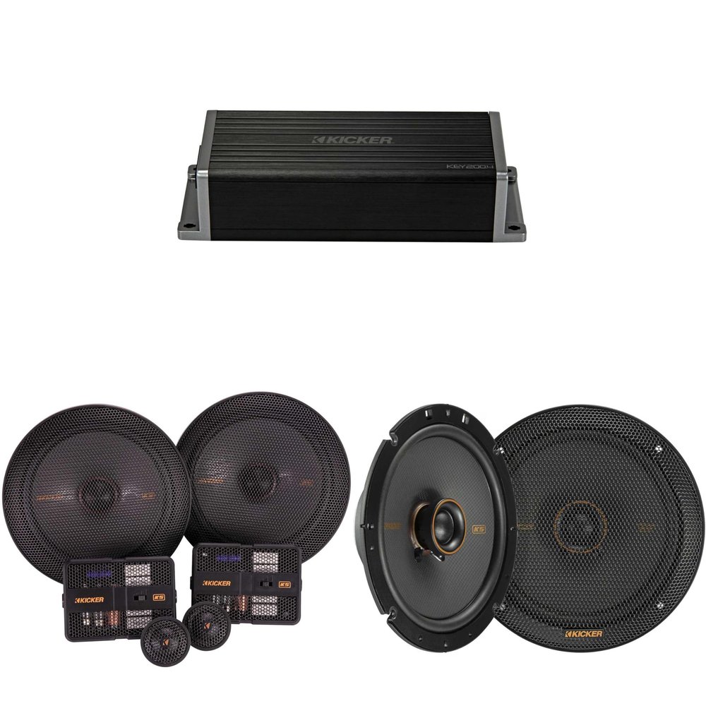KICKER 47KEY2004 4-Channel DSP Smart Amp w/ 51KSS 6.75" & 6.75" Audio Upgrade Bundle