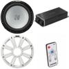 Kicker Marine KPX500.1 Powersports Amp & 12" Free Air 4 Ohm (White Grill) Subwoofer Audio Upgrade, Includes LED Remote view 1