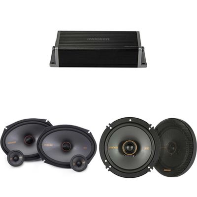 KICKER 47KEY2004 4-Channel DSP Smart Amp w/ 51KSS 2-Way 6x9 & 6.5" Audio Upgrade Bundle