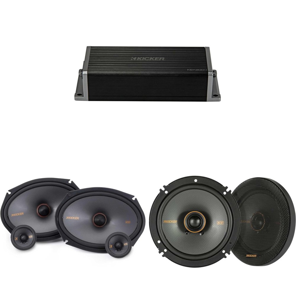 KICKER 47KEY2004 4-Channel DSP Smart Amp w/ 51KSS 2-Way 6x9 & 6.5" Audio Upgrade Bundle